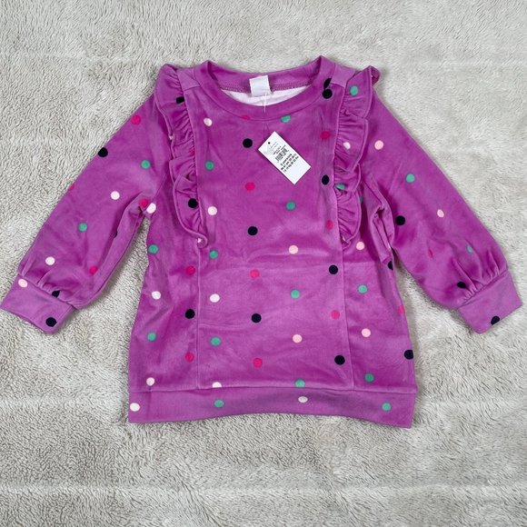 NWT GAP toddler velour tunic shirt purple sz 2T - Picture 2 of 9